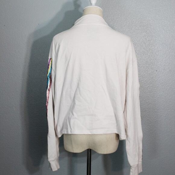 MTV Glitter Rainbow Crop 1/4 Zip Sweatshirt Size XXL - Picture 6 of 10